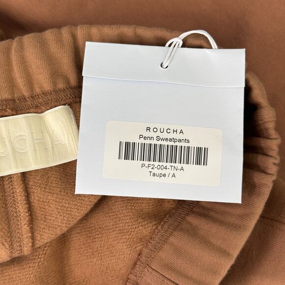 Roucha Penn Sweatpants Womens size A Wide Barrel Leg Fleece Drawstring Pant NEW - Picture 4 of 14